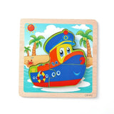 1PC Wooden 3D Puzzle Jigsaw Wooden Toys For Children Cartoon Animal Puzzles Intelligence Kids Children Educational Toy