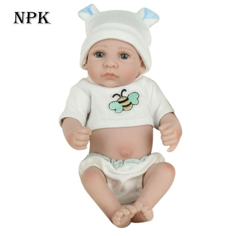 NPK Cute Silicone Reborn Baby Dolls Lifelike Simulation Doll Toy Baby Wearing Clothes Doll Infant Baby Birthday Gift