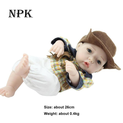 26 cm Lovely Silicone 3D Lifelike Simulation Reborn Baby Doll Kids Playmate Cloth Soft Toys Children Birthday Gifts
